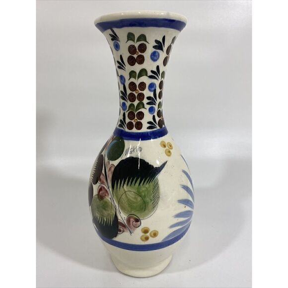 Large Vintage Mexican Tonala Folk Art Pottery Vase 12” - Picture 5 of 9